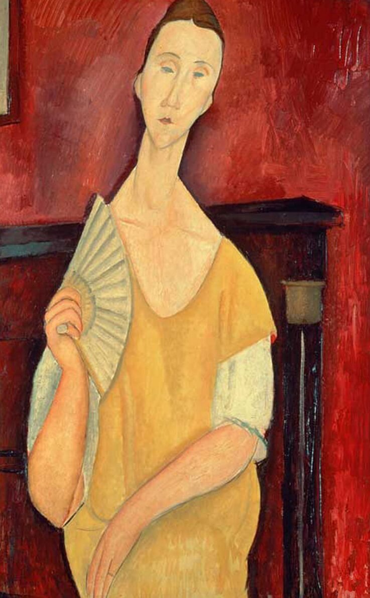 Reproduction of Woman with a fan by Amedeo Modigliani – Galerie