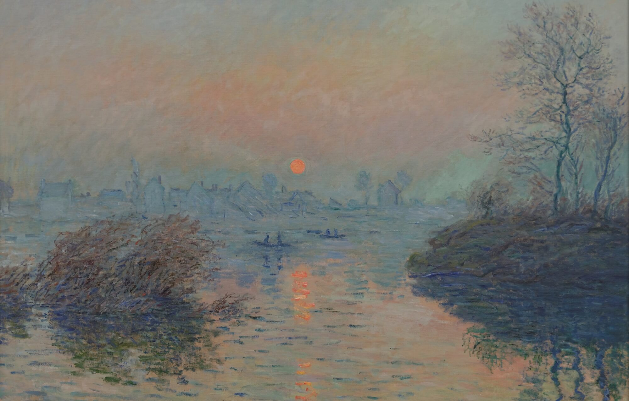 Reproduction of Setting sun on the Seine by Claude Monet