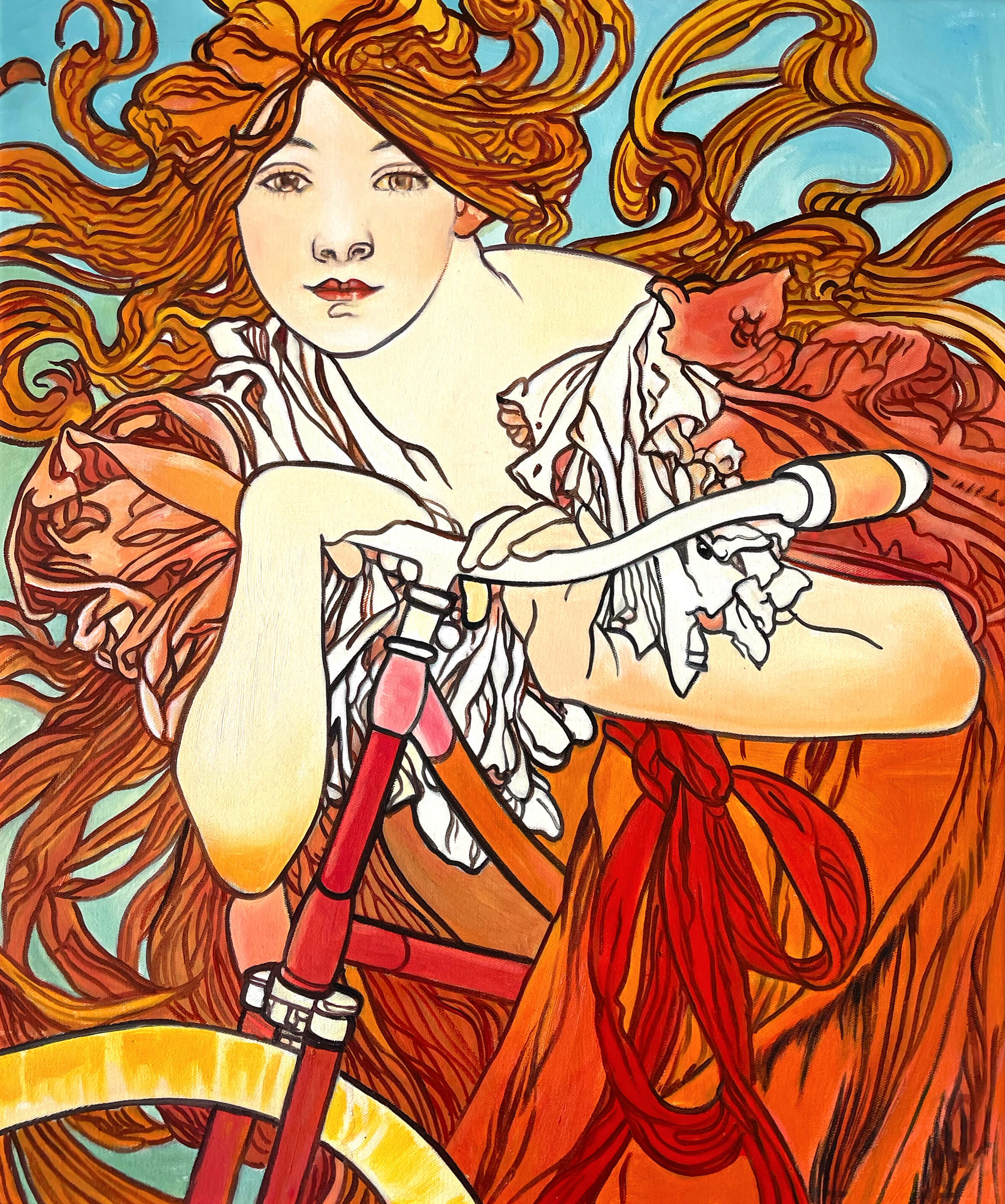 A・ Mucha EA 12/30　美術品／ Reproduction of Cycles Perfecta by Alfons Mucha – Galerie Mont-Blanc