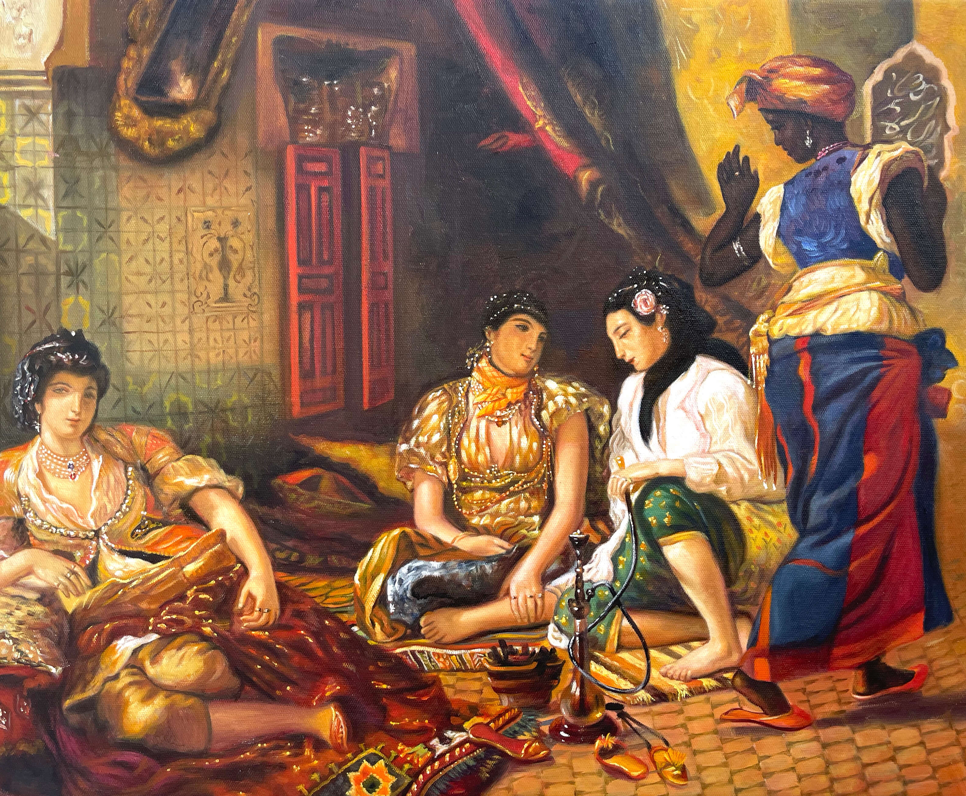 Reproduction of Femmes d'Alger dans leur appartement by Eugène