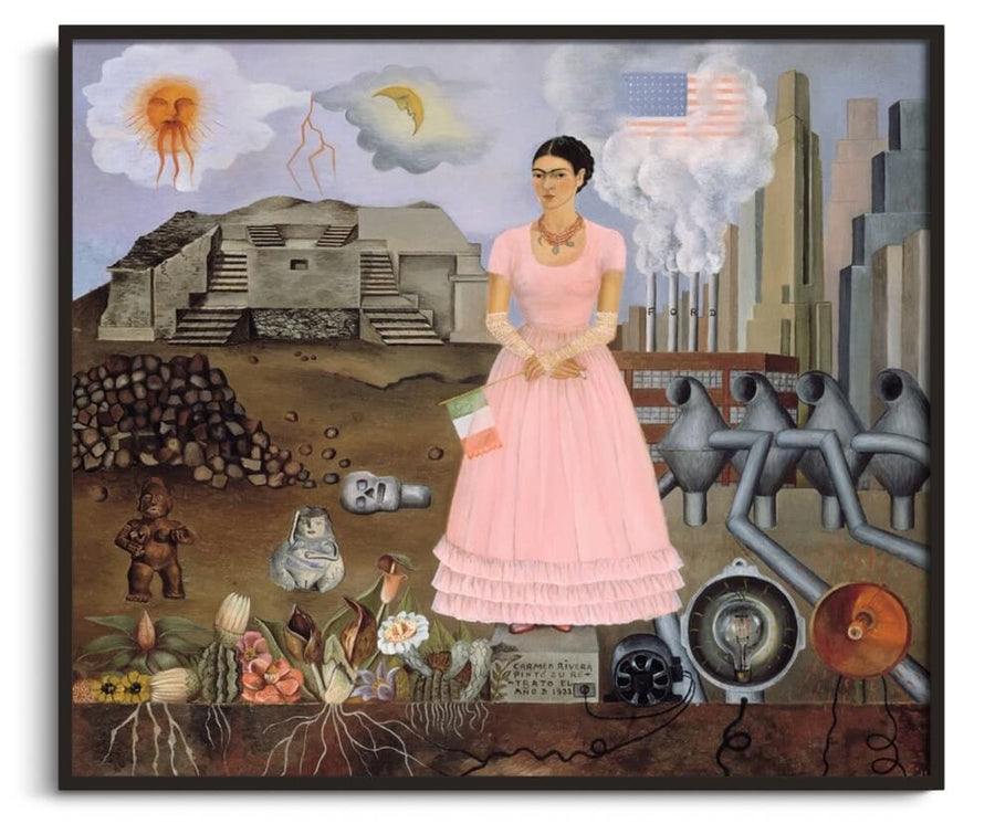 Selbstporträt an der Grenze zwischen Mexiko und den USA - Frida Kahlo