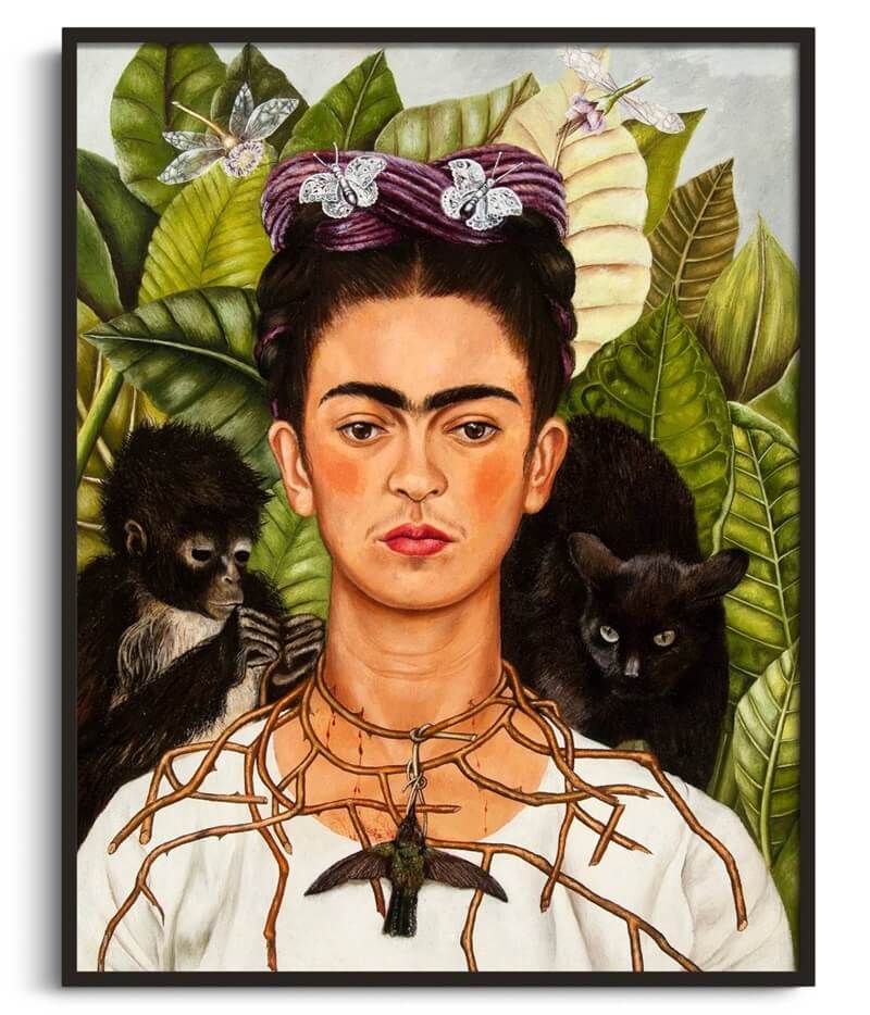 Self-portrait with Thorn Necklace and Hummingbird - Frida Kahlo