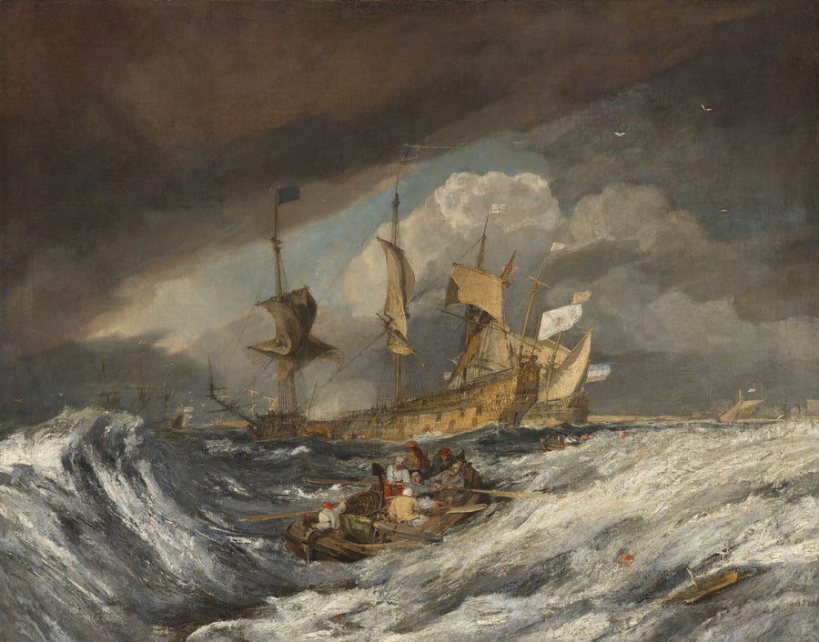 Boote, die den holländischen Kriegsleuten die Anker ausbringen - William Turner