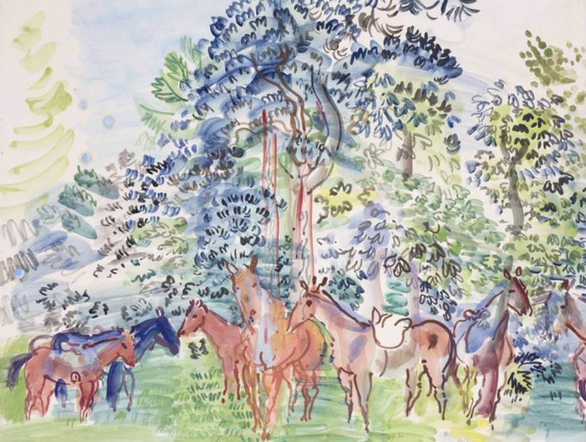 Horses in the woods - Raoul Dufy