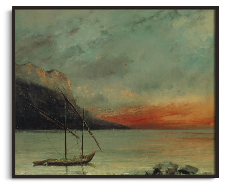 Sunset on Lake Leman - Gustave Courbet