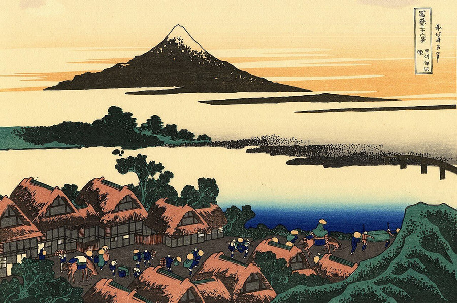 Morgengrauen in Isawa in der Provinz Kai - Hokusai