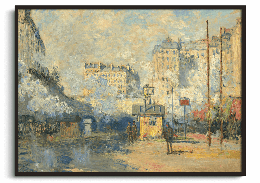 Exterior of Saint-Lazare station, Sun Effect - Claude Monet
