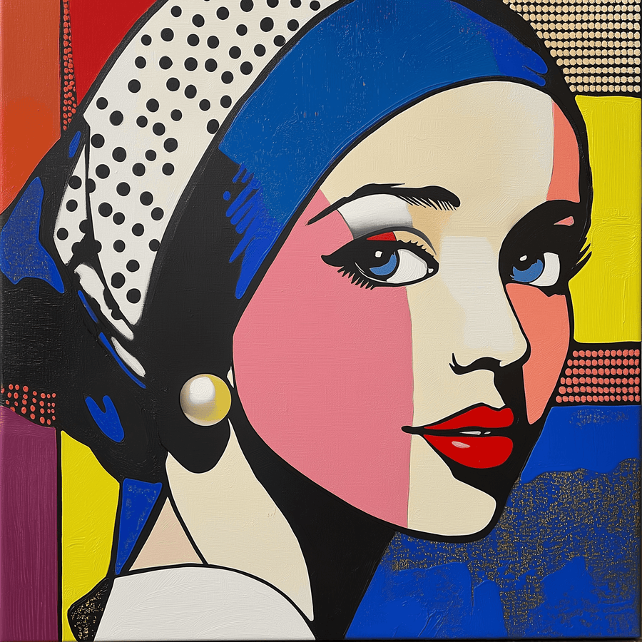 Girl with a Pearl Earring x Lichtenstein