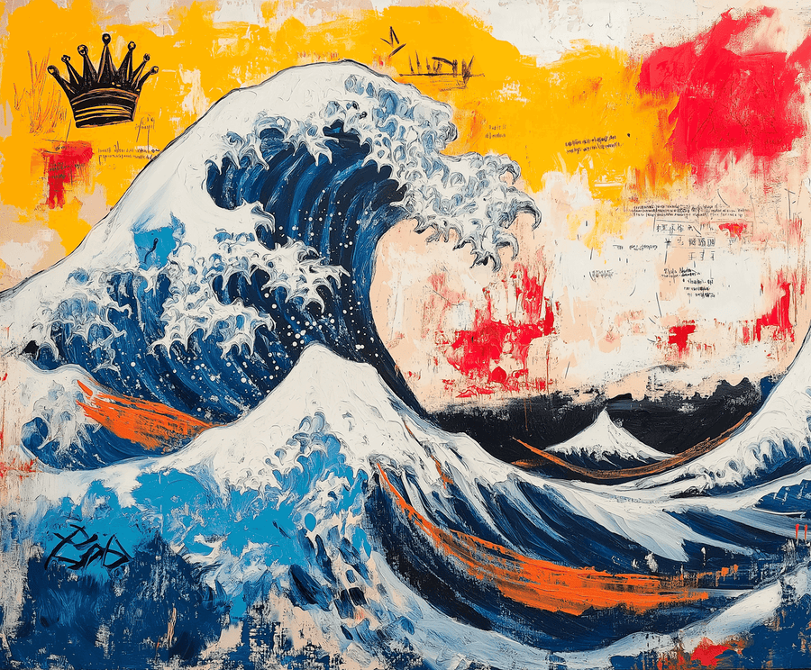 Die große Welle vor Kanagawa x Basquiat