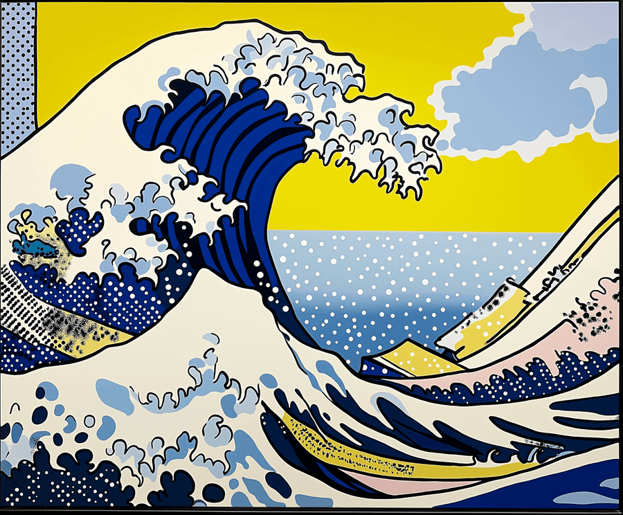 Die große Welle vor Kanagawa x Lichtenstein