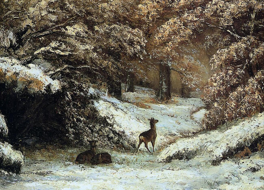 Shedding deer in winter - Gustave Courbet