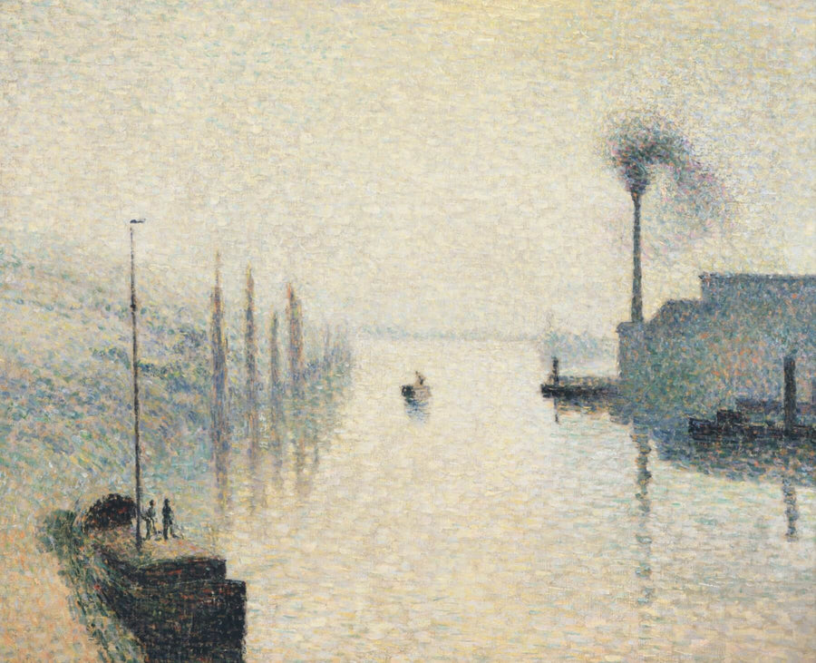 Die Seine in Rouen, Île Lacroix, Nebeleffekt – Camille Pissarro