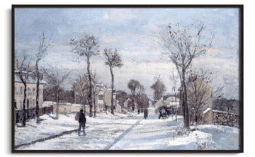 Die Straße nach Versailles, Louveciennes, Schnee – Camille Pissarro