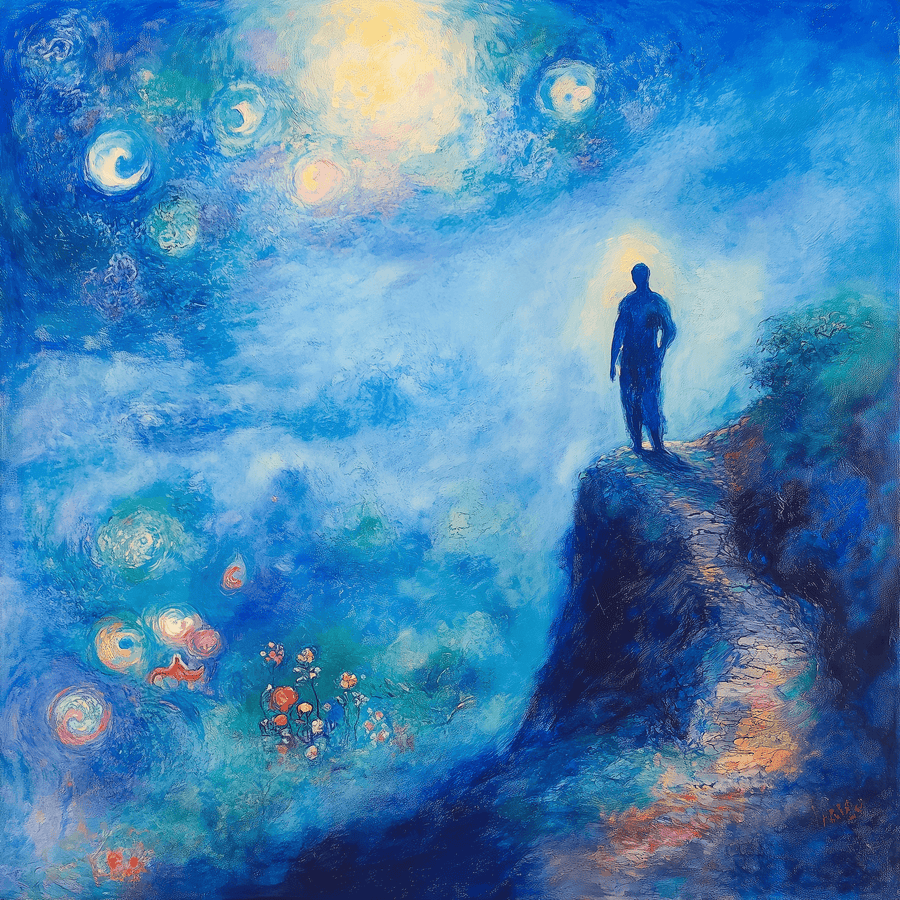 Le Voyageur au dessus de la Mer de Nuages x Chagall