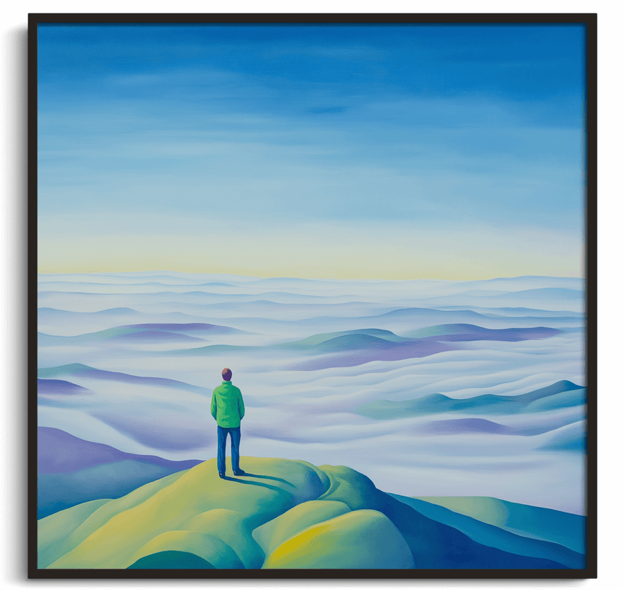 Le Voyageur au dessus de la Mer de Nuages x Hockney