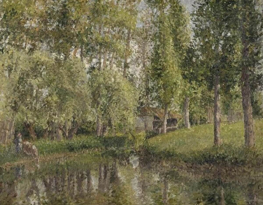 Der Waschplatz in Bazincourt – Camille Pissarro