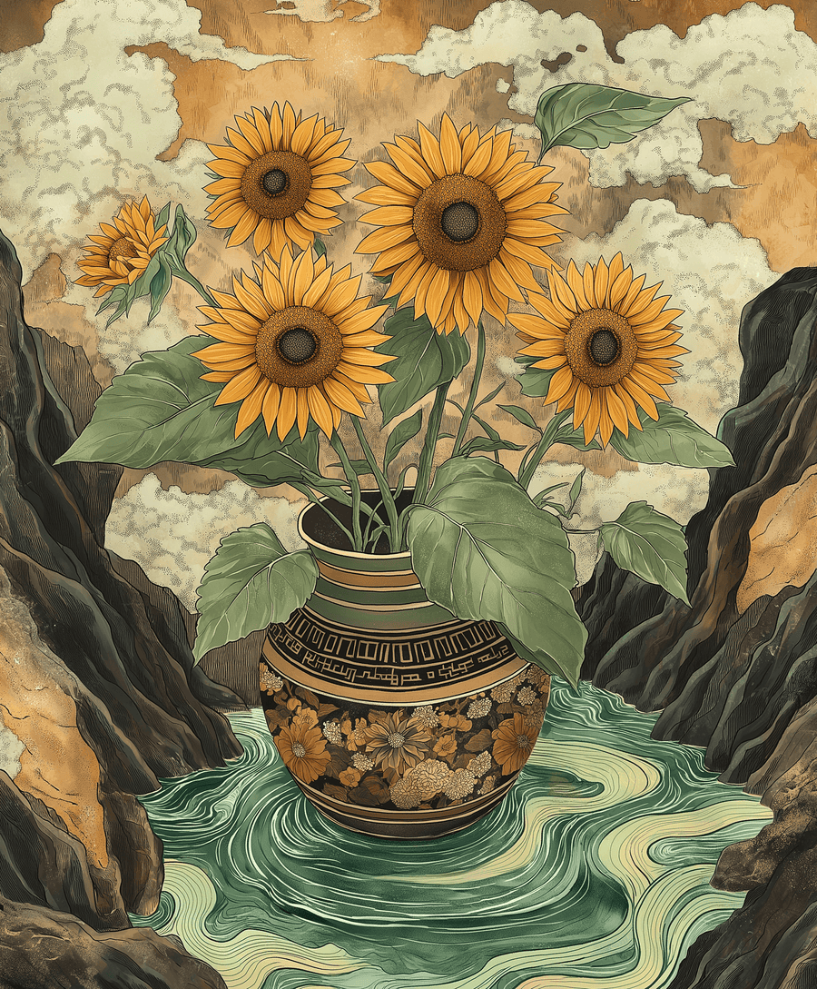 Les Tournesols x Hokusai