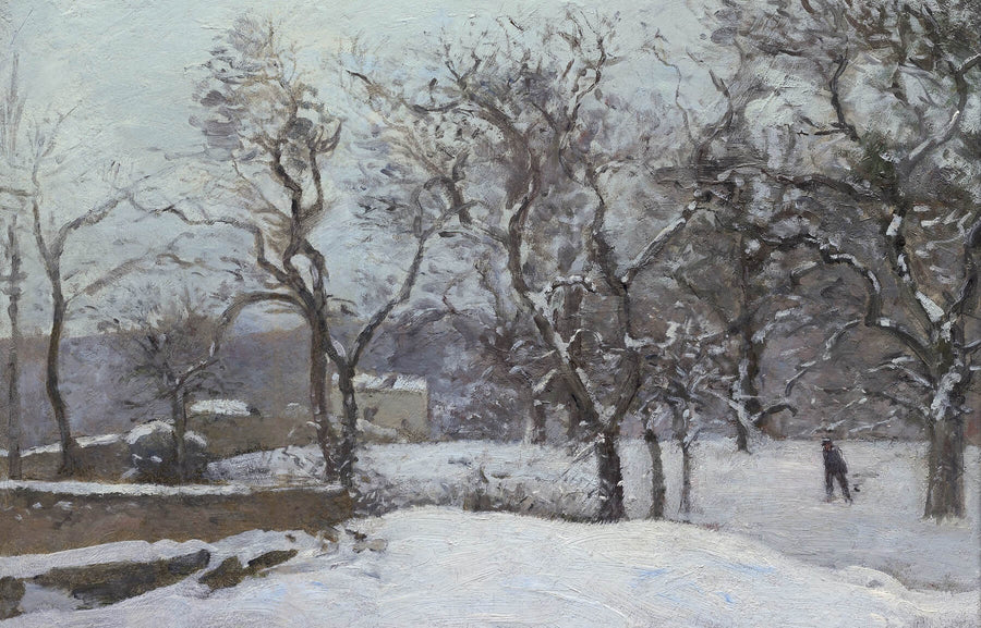 Park of the Château du Pont under snow, Louveciennes - Camille Pissarro