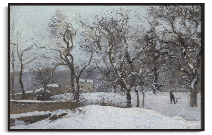 Park of the Château du Pont under snow, Louveciennes - Camille Pissarro