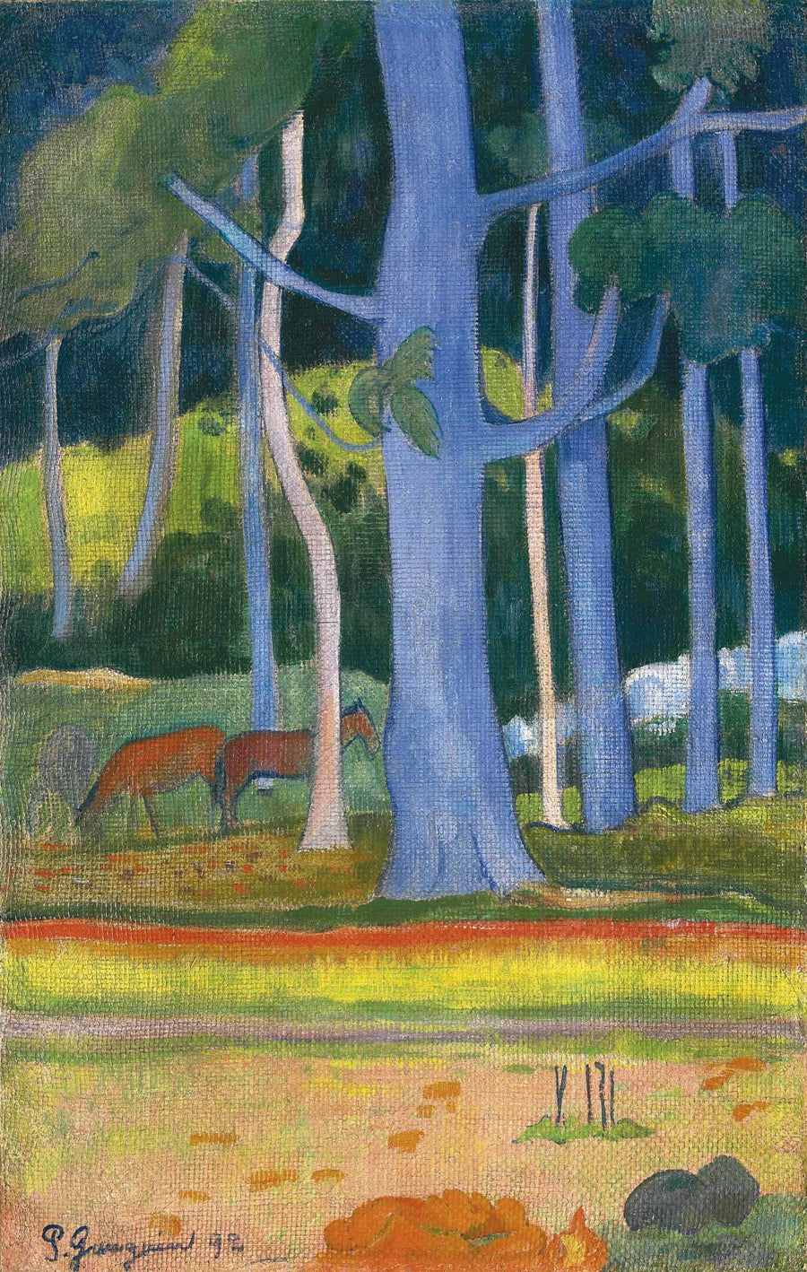 Paysage aux troncs bleus - Paul Gauguin