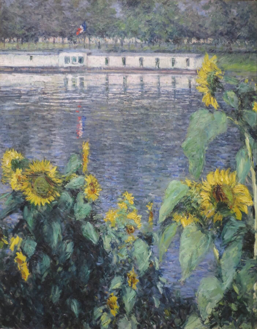 Sonnenblumen am Ufer der Seine - Gustave Caillebotte