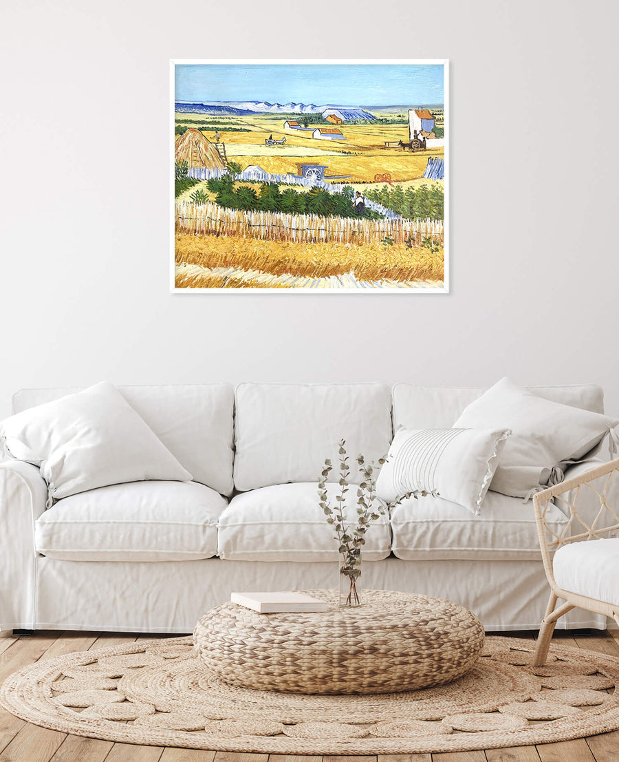 Die Ernte in La Crau, mit Montmajour im Hintergrund - Vincent Van Gogh