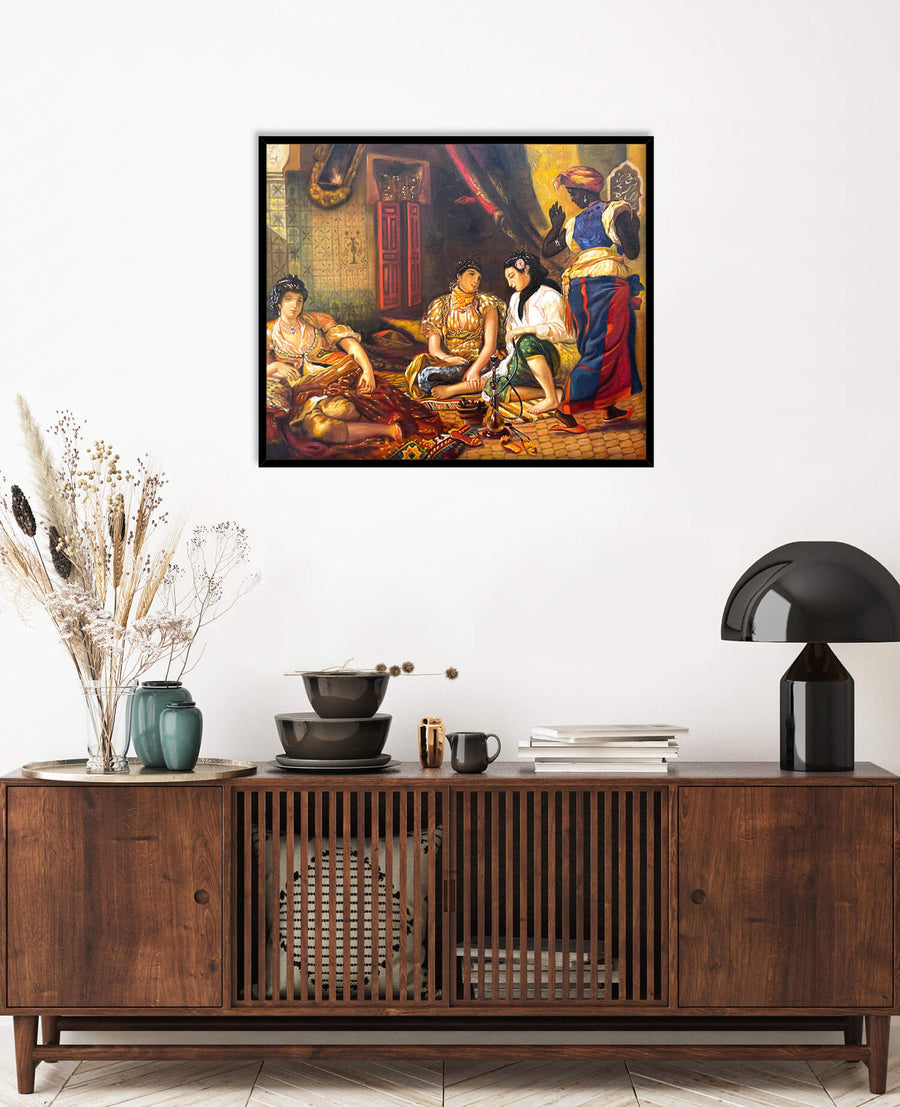 Reproduktion von Frauen aus Algier in ihrer Wohnung von Delacroix