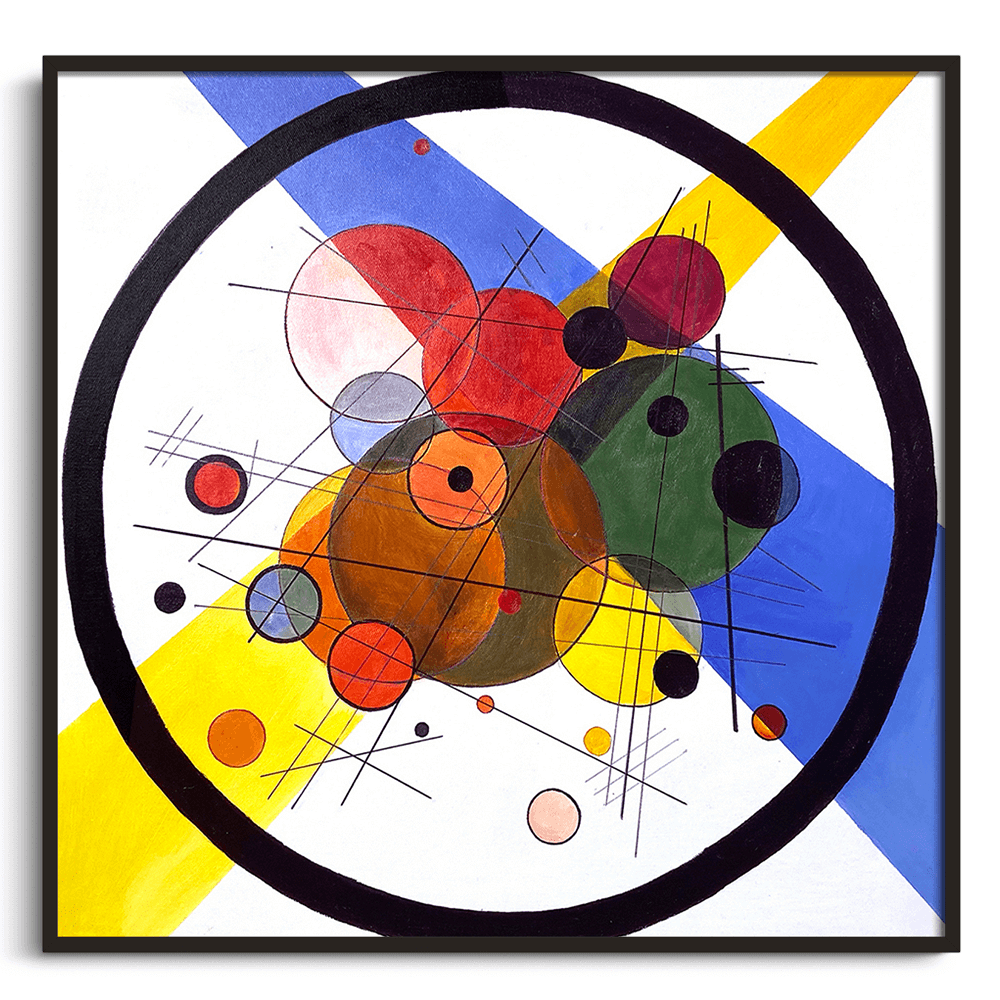 Kandinsky Gemälde Auf Acrylglas – 'Mehrfarbige Resonanz', 80x140 Cm, Fertig Zum Aufhängen
