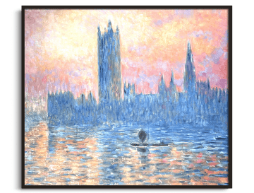 Das Parlament in London, Sonnenuntergang - Claude Monet